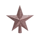 thumbnail of Christbaumspitze Stern mit Glitzer 19cm Kunststoff, samtpink