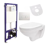 thumbnail of Hänge Wand WC Toilette mit Spülkasten / Vorwandelement inkl. Betätigungsplatte