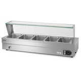 thumbnail of VERTES Calentador de comida, calentador de bufé, eléctrico, 1500 W, de acero inoxidable (incluye 5 recipientes GN de 1/2 con tapa, 10 l, 30-85 °C)
