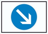 thumbnail of Schild Vorgeschriebene Vorbeifahrt rechts Symbol A6 (105x148mm)
