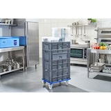 thumbnail of METRO Professional Eurobox, PP, 60 x 40 x 24 cm, 47 L, 20 kg, perforiert, stapelbar, mit Handgriff, hellgrau