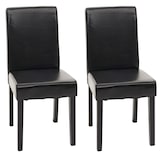 thumbnail of Juego de 2 sillas de comedor Silla de cocina Littau ~ cuero, negro, patas oscuras