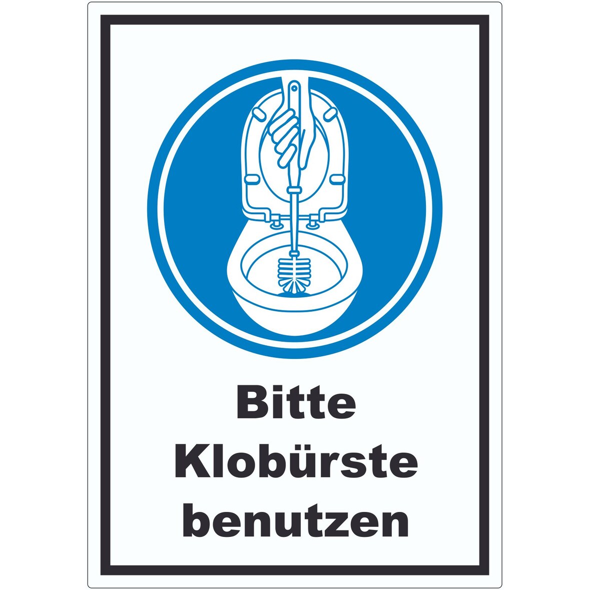 Bitte Klobürste benutzen Aufkleber A4 (210x297mm)