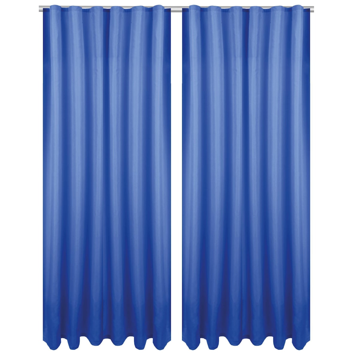 2er Set Dekoschal Ellen,Universalband, inkl. Raffhalter 140 x 145 cm blau - royalblau