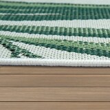 thumbnail of Outdoor Teppich Palmen Balkon, Terrasse schmutzabweisend Grün Rechteckig 120x170 | 100% Polypropylen, Rücken aus Polypropylen | pflegeleicht