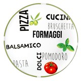 thumbnail of 2er Set Pizzateller Tomate Weiß mit Dekor Ø 31cm - 1x Grün & 1x Rot - 27020533