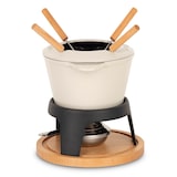 thumbnail of La Fonderie 1890 Mont Joly Fondue-Set aus Gusseisen für 4 Personen, spritzwassergeschützter Deckel, 4 Gabeln, Fassungsvermögen 1,2 l