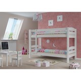 thumbnail of Kinderstockbett Etagenbett Kiefer weiß 90x200 Massivholz-Bettgestell ohne Rollrost 60.10-09WoR