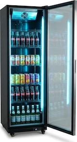 thumbnail of Romux® Glastürkühlschrank MD 450 Liter 1 Tür Schwarz mit Belüftet | Professioneller Getränkekühlschrank mit Glastür & LED