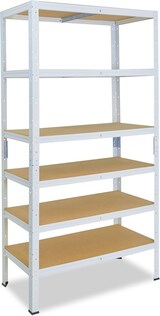 thumbnail of shelfplaza HOME 200x120x23 cm Schwerlastregal in weiß mit 6 Böden und 145 kg Traglast pro Boden