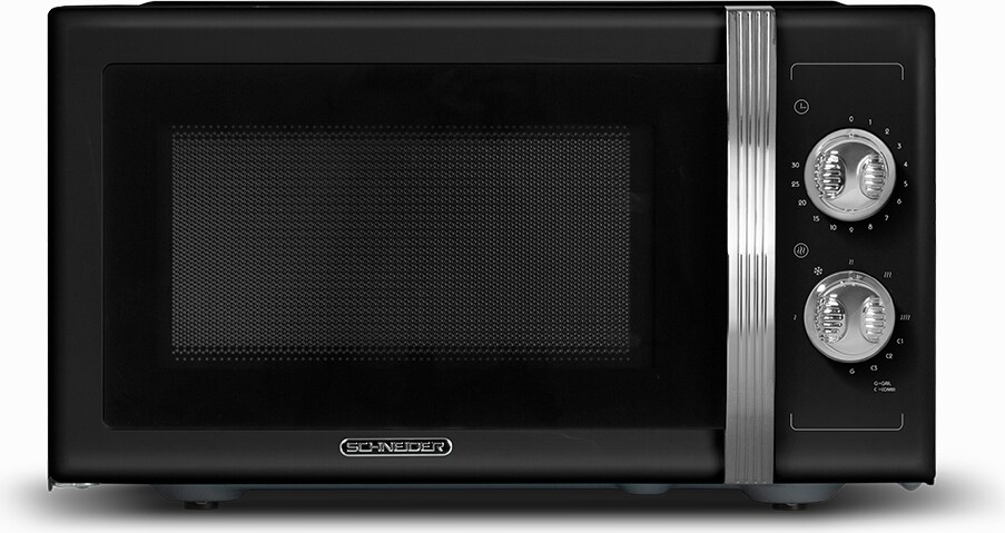Schneider SMW23VMB Microondas con grill 23L 800W Vintage Negro