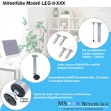 thumbnail of 4er Set Möbelstempel 100mm Möbelbeine Tischbeine Silber und Möbelfüße Stützfüße