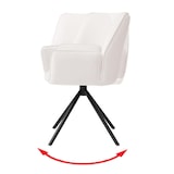 thumbnail of 6er-Set Esszimmerstuhl HWC-G67, Küchenstuhl Armlehne, drehbar Auto-Position, Samt MVG ~ creme-beige, Beine schwarz