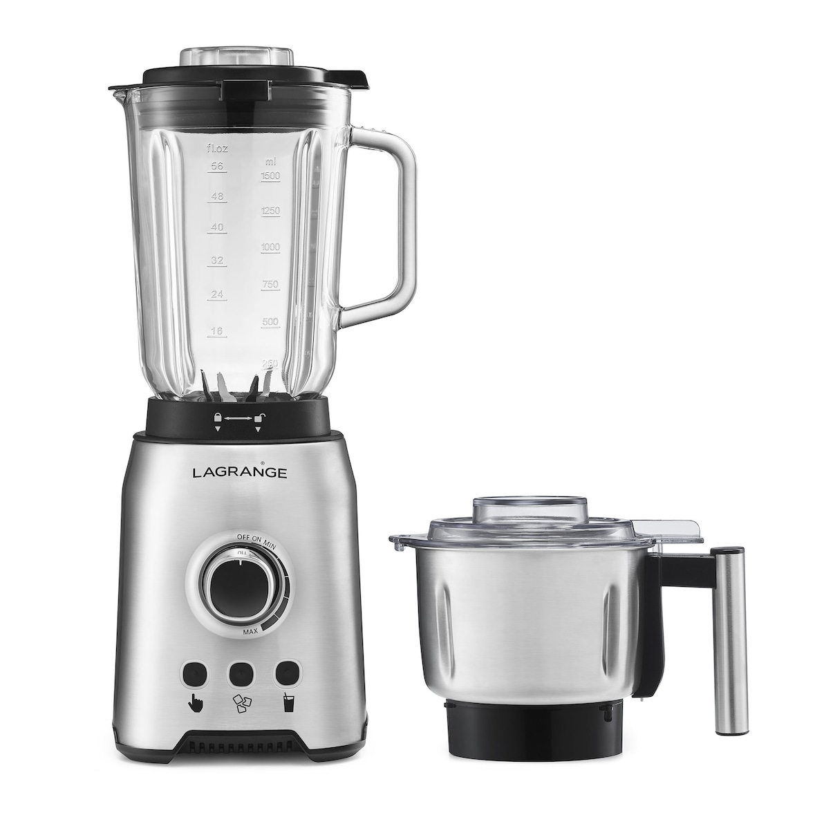 Lagrange blender inox avc moulin à grains inox capacité du bol 2L 1200W 609010