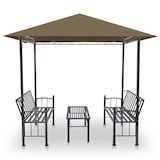 thumbnail of vidaXL Gartenpavillon mit Tisch und Bänken 2,5x1,5x2,4 m Taupe 180 g/m²