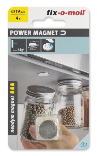 fix-o-moll Neodym Magnete Scheiben selbstklebend 19mm