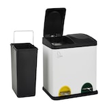 thumbnail of SVITA TC2X15 Mülleimer 30L 2x15 Treteimer Papierkorb Mülltrennung Stahl Weiß