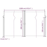 thumbnail of vidaXL Seitenmarkise Ausziehbar Anthrazit 200x1200 cm
