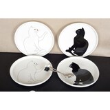 thumbnail of Assiettes a dessert chat noir et blanc - lot de 4
