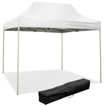 Gazebo dobrável dobrável 3 X 2 Branco revestido em PVC impermeável
