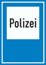 thumbnail of Richtzeichen Polizei Schild A5 (148x210mm)