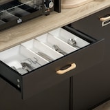 thumbnail of HOMCOM alacena de cocina aparador de comedor con 1 cajón 3 puertas y almacenamiento abierto mueble auxiliar para microondas moderno 119x41x180 cm