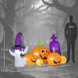 thumbnail of Abóbora Insuflável de Halloween com Fantasma Lápida com Luzes LED IP44 e Insuflador para Festas 240x130x130 cm Multicolor