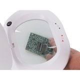 thumbnail of Lâmpada de LED com grampo, braço giratório, interruptor e dimmer, 60 LEDs, ampliação 2.25x, para leitura, pintura, hobbies e trabalho, branca.