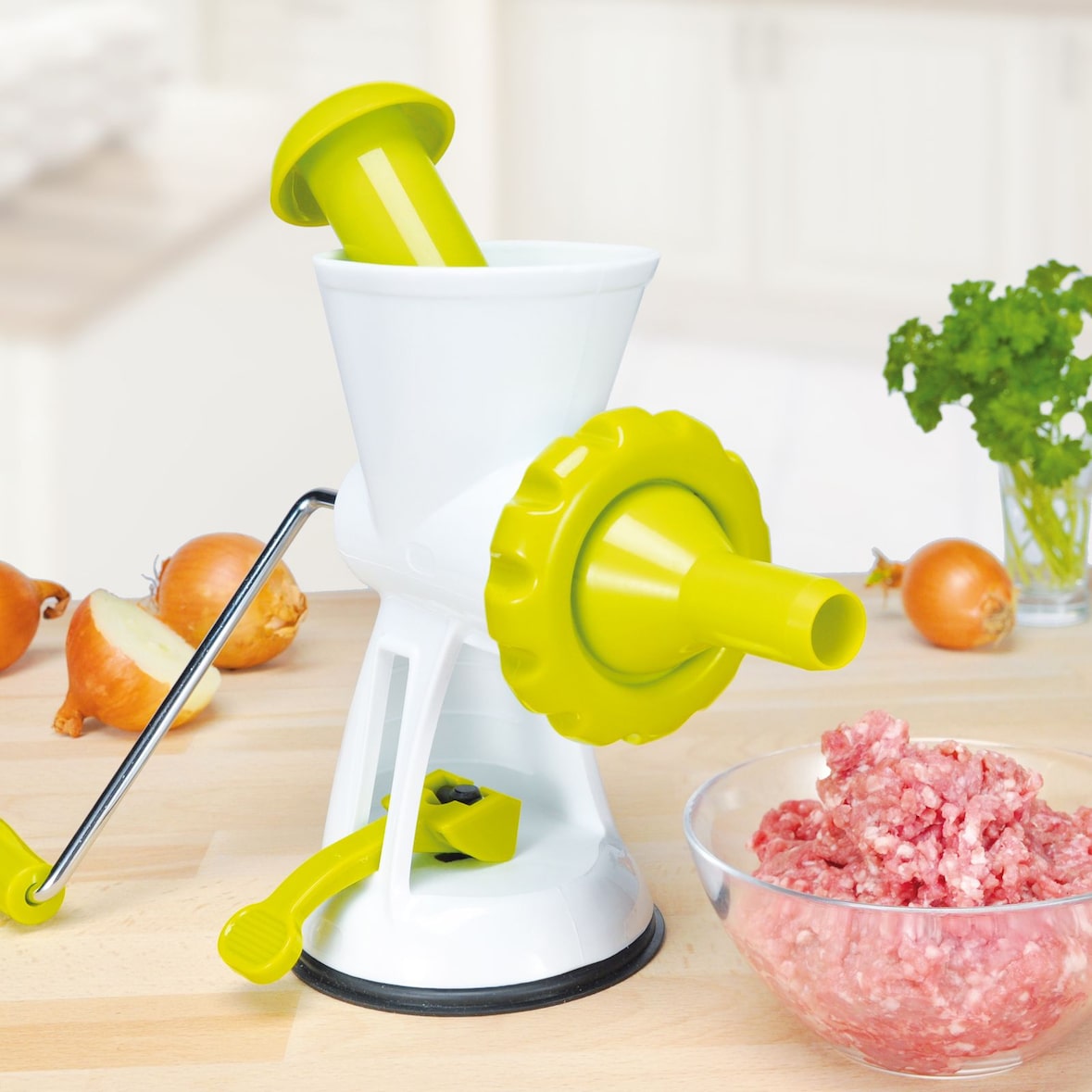 Fleischwolf manuell Edelstahl Kunststoff