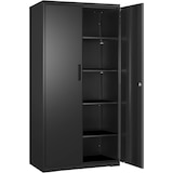 thumbnail of Aktenschrank aus Stahl 180 x 80 x 40 cm, 5 Ebenen, Mehrzweckschrank,  aus Pulverbeschichteter Stahl, Werkzeugschrank, verstellbare Ablagen, schwarz