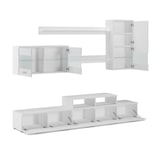 thumbnail of Mueble salón comedor moderno con Leds, acabado en Blanco Mate y Blanco Brillo Lacado, medidas: 250x194x42cm de fondo _ 1ALFABLANCO