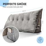 thumbnail of Björn&Schiller Rückenkissen grau 140 cm - Lesekissen für Bett und Sofa Rückenpolster für die Wand groß mit waschbarem Bezug