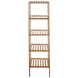 thumbnail of Badregal HWC-B18, Badezimmer Badschrank Standregal, Bambus ~ 140x34x33cm