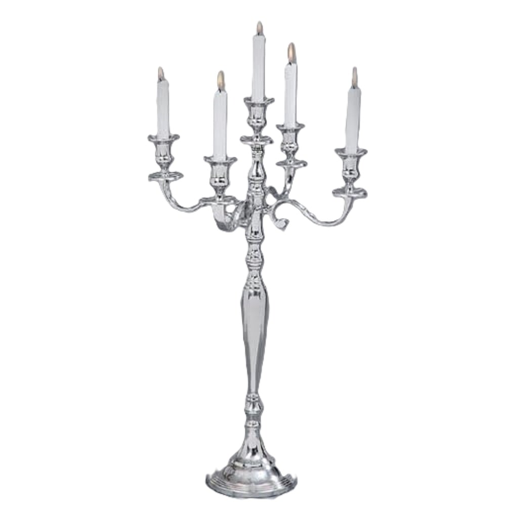 Kerzenleuchter Kerzenständer  Aluminium silber H 77 cm Stückpreis