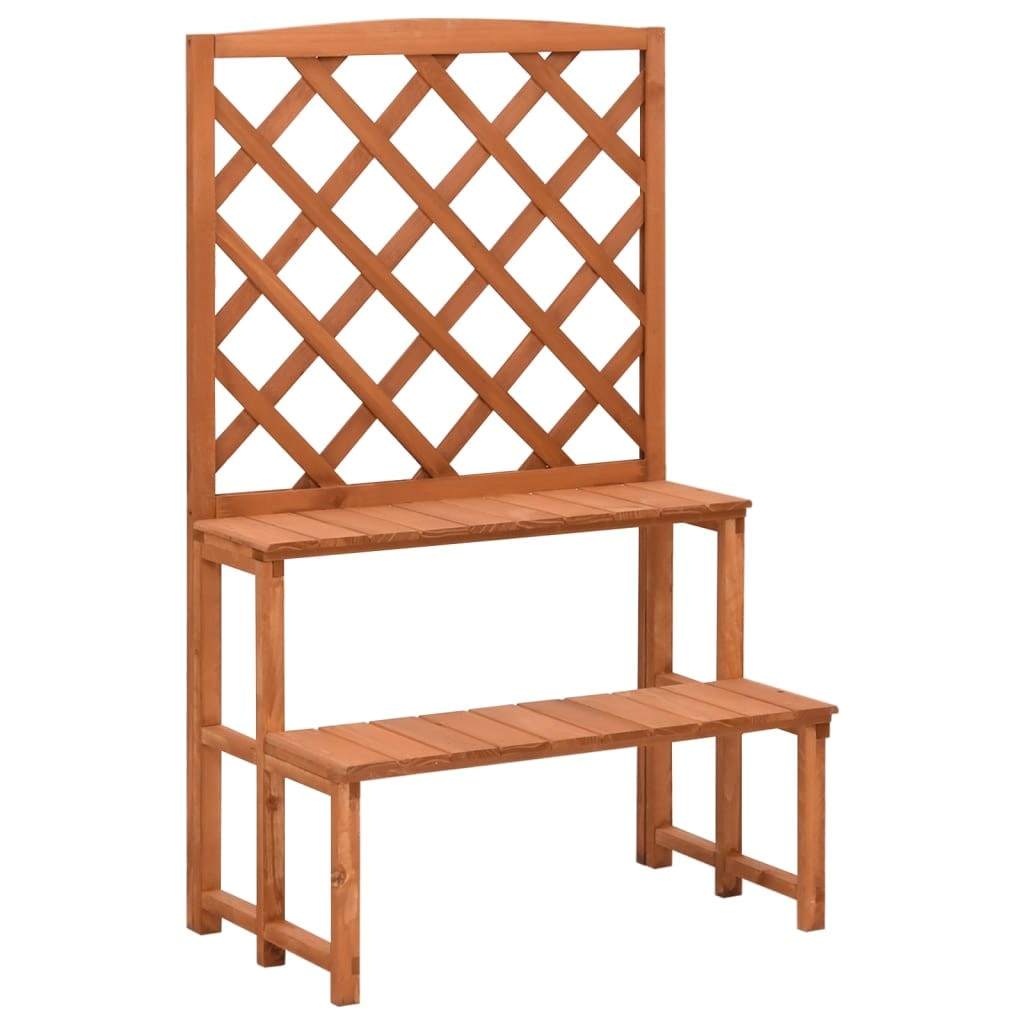 Helloshop26 - Pflanzenständer und Rankgitter 70 x 42 x 115 cm massives Tannenholz braun 02_0045026