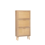 thumbnail of KLAST Zapatero estrecho en madera color natural y ratán natural Tahiti