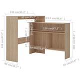 thumbnail of vidaXL Bartisch mit 2 Tischplatten Eichenoptik 130 x 40 x 120 cm