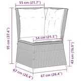 thumbnail of vidaXL Garten-Ecksofa mit Kissen Schwarz Poly Rattan