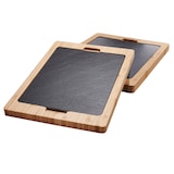 thumbnail of CHEF CUISINE Thermo Servier- und Schneidebrett, Bambus-Holz mit Natur-Schiefer Einleger, ästhetisches Servieren, vielseitig einsetzbar