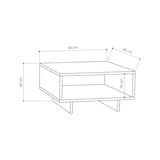 thumbnail of Dmora Wohnzimmertisch Dmasolin, Niedriger Wohnzimmertisch, Kaffeeregal, Couchtisch für Sofa, 60x60h32 cm, Eiche und Anthrazit
