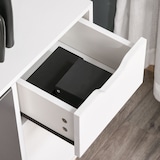 thumbnail of Aparador moderno aparador para salón con 3 puertas y cajón mueble auxiliar para salón cocina dormitorio 90x30x72 cm blanco y gris