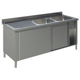 thumbnail of Spülschrank mit Schiebetüren B 140cm - Becken rechts