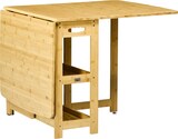 thumbnail of Klapptisch Esstisch Bambus Naturholz 150x80x74 cm mit Ablagefächern verstellbaren Füßen ausklappbar als Tisch oder Beistelltisch
