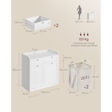 thumbnail of Helloshop26 - Armário de banheiro com cesto de roupa suja e compartimento de armazenamento com 1 gaveta e 1 saco de roupa suja 12_0006486