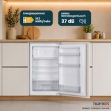 thumbnail of homeX CFB1181E Einbaukühlschrank mit Gefrierfach, 88cm Nische - 118 Liter, Schlepptürtechnik, LED-Beleuchtung, 37 dB