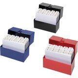 thumbnail of Karteikasten A6 quer gefüllt für max. 300 Karten farbig sortiert Packung mit 20 Stück