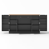 thumbnail of Sideboard 138x40x85 cm mit Schublade, Doppeltürfach und verstellbaren Einlegeböden, kippsicher und geräuscharm, Modernes Eurodesign Schwarz