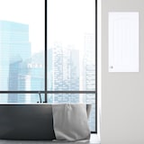 thumbnail of Relaxdays Badezimmerschrank hängend, Badhängeschrank, Lamellen Design, 2 Einlegeböden, MDF, HBT: 60 x 30 x 20,5 cm, weiß