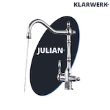 thumbnail of KLARWERK® Julian | Retro 3-Wege Armatur Edelstahl Chrom glänzend | Vintage Filter Wasserhahn Küche Silber| Osmose Mischbatterie U-Auslauf 3 Anschlüsse