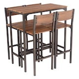 thumbnail of Set Table de bar et 4 tabourets modèle VENICE en noyer brun style moderne par Yelloo